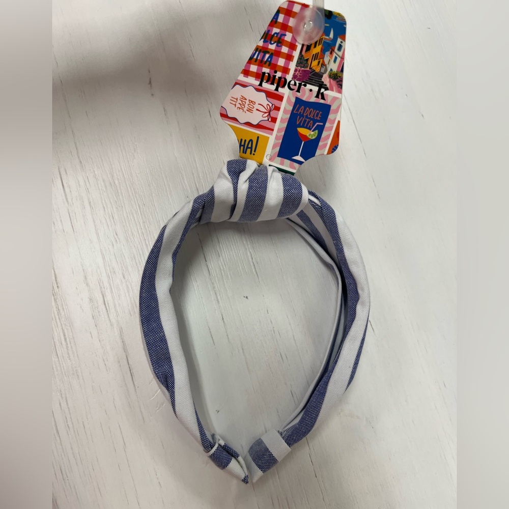 NWT ⚜️💙⚜️ Piper K Gorgeous Blue Striped Headband - Picture 4 of 10